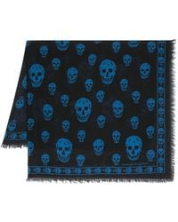 McQueen - Biker Skull Silk Blend Scarf - Lyst
