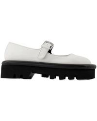 JW Anderson - Bumper Dikke Flats In Wit Leer - Lyst