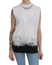DSquared² White Sleeveless T-shirt Tank Cotton Top