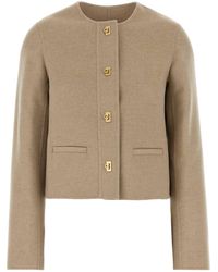 Ferragamo - Salvatore Sand Wool Blend Blazer - Lyst