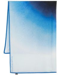 McQueen - Printed Silk Blend Cotton Scarf - Lyst
