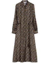 Max Mara - Printed Silk Twill Shirt Dress - Lyst