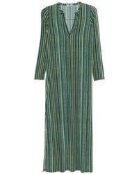 Siyu - V-Neck Long Sleeves Split Hem Baez Kaftan Dress - Lyst
