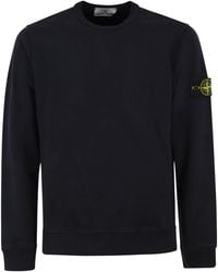 Stone Island - Cotton Crew Neck Sweatshirt With Compass Badge - Lyst