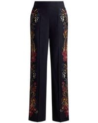 Etro - Silk Trousers - Lyst