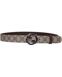 Gucci - Cinture Uomo Tessuto Marrone - Lyst