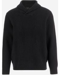 Vince - Wool En Cashmere Sweater Met Sjaalkraag - Lyst