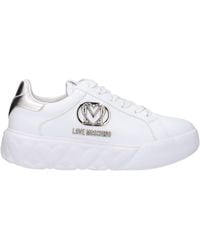 Love Moschino - Hou Van Moschino Sneakers Vrouwen Leer Wit/zilver - Lyst