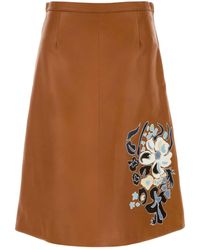 Marni - Caramel Leather Skirt - Lyst