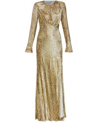 Self-Portrait - Maxi-Jurk Met Open Rug - Lyst
