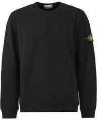 Stone Island - Cotton Crew Neck Sweatshirt With Compass Badge - Lyst