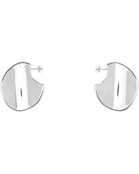 Bottega Veneta - Silver Large Disc Earrings - Lyst