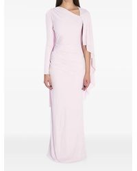 Self-Portrait - Long Draped Jersey Dress - Lyst