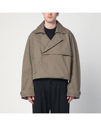 Entire studios - Cropped Khaki Cotton Jacket - Lyst