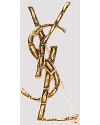 Saint Laurent - Opyum Textured Coco Brooch - Lyst