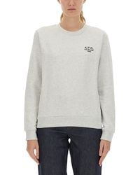 A.P.C. - Rue Madame Sweatshirt With Logo - Lyst