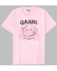 Ganni - T-Shirt Organic Cotton T-Shirts - Lyst
