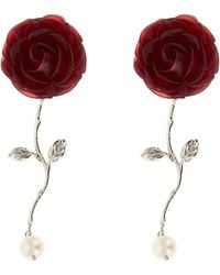 Magda Butrym - Pearl And Rose Earrings - Lyst