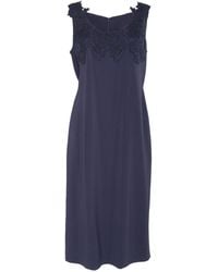 Alberta Ferretti - Midi Dress With Floral Appliqués - Lyst