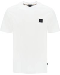BOSS - Regular Fit T Shirt With Patch Design - Lyst