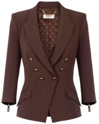 Elisabetta Franchi - Jack Met Dubbele Rij Knopen En Gouden Knopen - Lyst