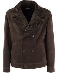 Brunello Cucinelli - Double-Breasted Shearling Outerwear - Lyst