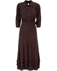 Elisabetta Franchi - Viscose Georgette Dress - Lyst