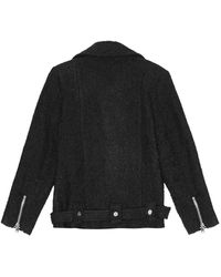 VIP【関税送料無料】希少 GANNI BOUCLE WOOL BIKER JACKET Ganni Wool Wide Collar Jacket in Blue | Lyst