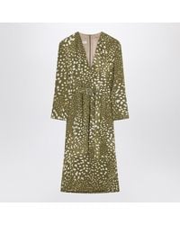 Dries Van Noten - Dress With Belt And Khaki Print - Lyst
