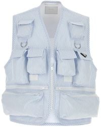 Prada - Embroidered Poplin Vest - Lyst