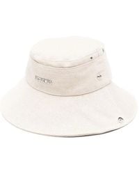 Jacquemus - Zandbeige Bucket Hat Met Verstelbaar Koord - Lyst