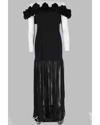 ROTATE BIRGER CHRISTENSEN - Off-Shoulder Floral Appliqué Maxi Dress - Lyst
