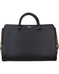 Burberry - Women 's Handtassen Zwart En Beige Leer Met Of Zonder Handgrepen - Lyst