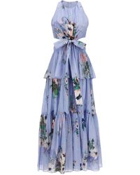 Zimmermann - Kleid "Everley Draped Bow Midi" - Lyst