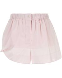 Prada - Pastel Pink Cotton Shorts - Lyst