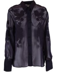 forte_forte - Organic Shirt With An Iris Velvet Embroidery - Lyst