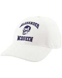 McQueen - Varsity Skull Lo Cap Cotton White - Lyst