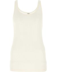 Saint Laurent - Ivory Modal Blend Tank Top - Lyst