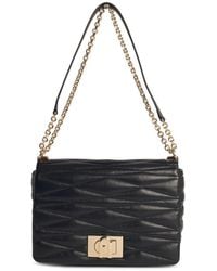 Furla - Medium '1927' Black Lear Crossbody -Tasche - Lyst