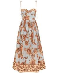 Zimmermann - Aster Cotton Midi Dress - Lyst