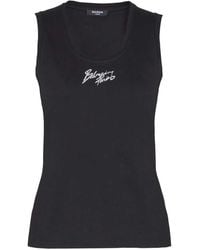 Balmain - Top con estampado del logo de - Lyst