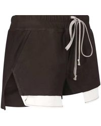 Rick Owens Concordians Fog Boxers Leather Shorts in Black | Lyst
