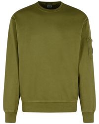 C.P. Company - C.P. Firma 'gebürstet' grüner Baumwoll -Sweatshirt - Lyst