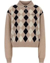 Miu Miu - Cashmere Polo Shirt - Lyst
