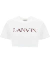 Lanvin - Curb Logo Bijgesneden T -shirt - Lyst