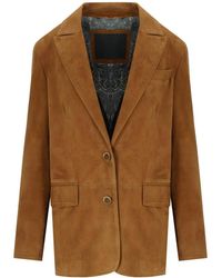 Myskin - Camel Single Breasted Blazer - Lyst