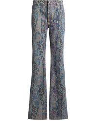 Etro - Vaqueros acampanados con estampado de cachemir floral de - Lyst