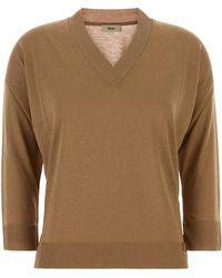 Herno - Camel Lyocell Blend T-Shirt - Lyst
