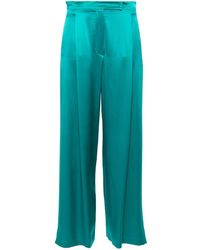Max Mara - Satin Wide-Leg Silk Trousers - Lyst
