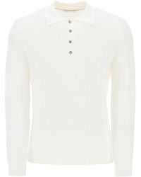 Brunello Cucinelli - Long Sleeved Knitted Polo Shirt - Lyst